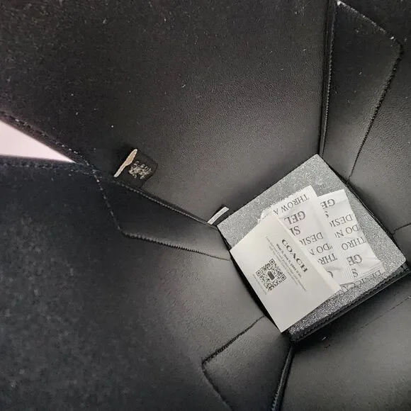 NWT Coach CN417 Wine Carrier With Plaid Print Gunmetal/Black Multi - Picture 5 of 5